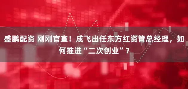 盛鹏配资 刚刚官宣！成飞出任东方红资管总经理，如何推进“二次创业”？